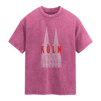 Cologne Cathedral Silhouette Köln German Graphic Washed Cotton T-Shirt