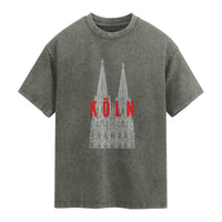 Cologne Cathedral Silhouette Köln German Graphic Washed Cotton T-Shirt