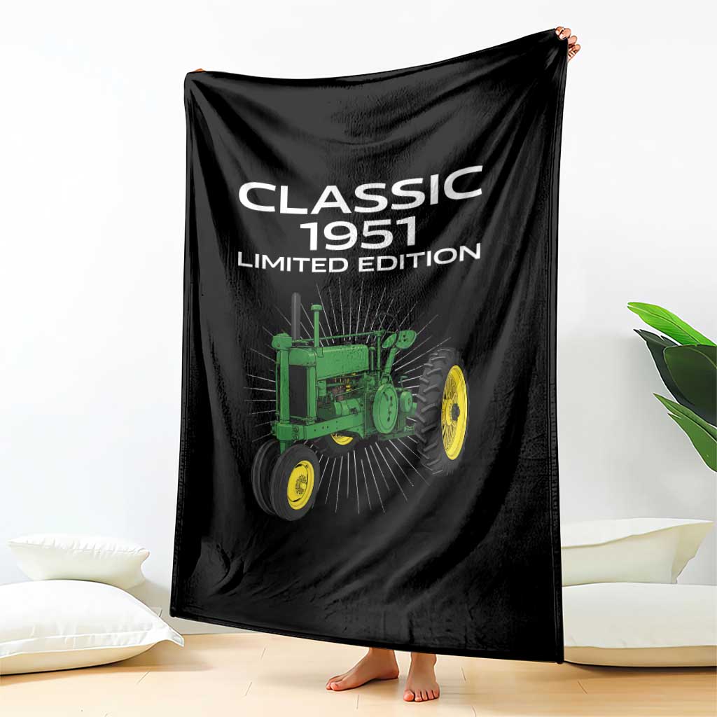 75th Birthday 1951 Limited Edition Classic Farm Tractor Throw Blanket