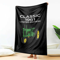 65th Birthday 1961 Limited Edition Classic Farm Tractor Throw Blanket