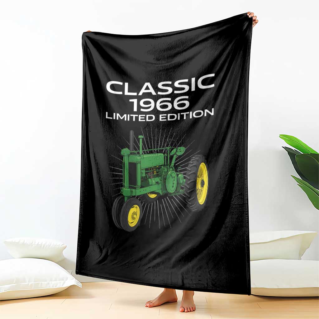 60th Birthday 1966 Limited Edition Classic Farm Tractor Throw Blanket