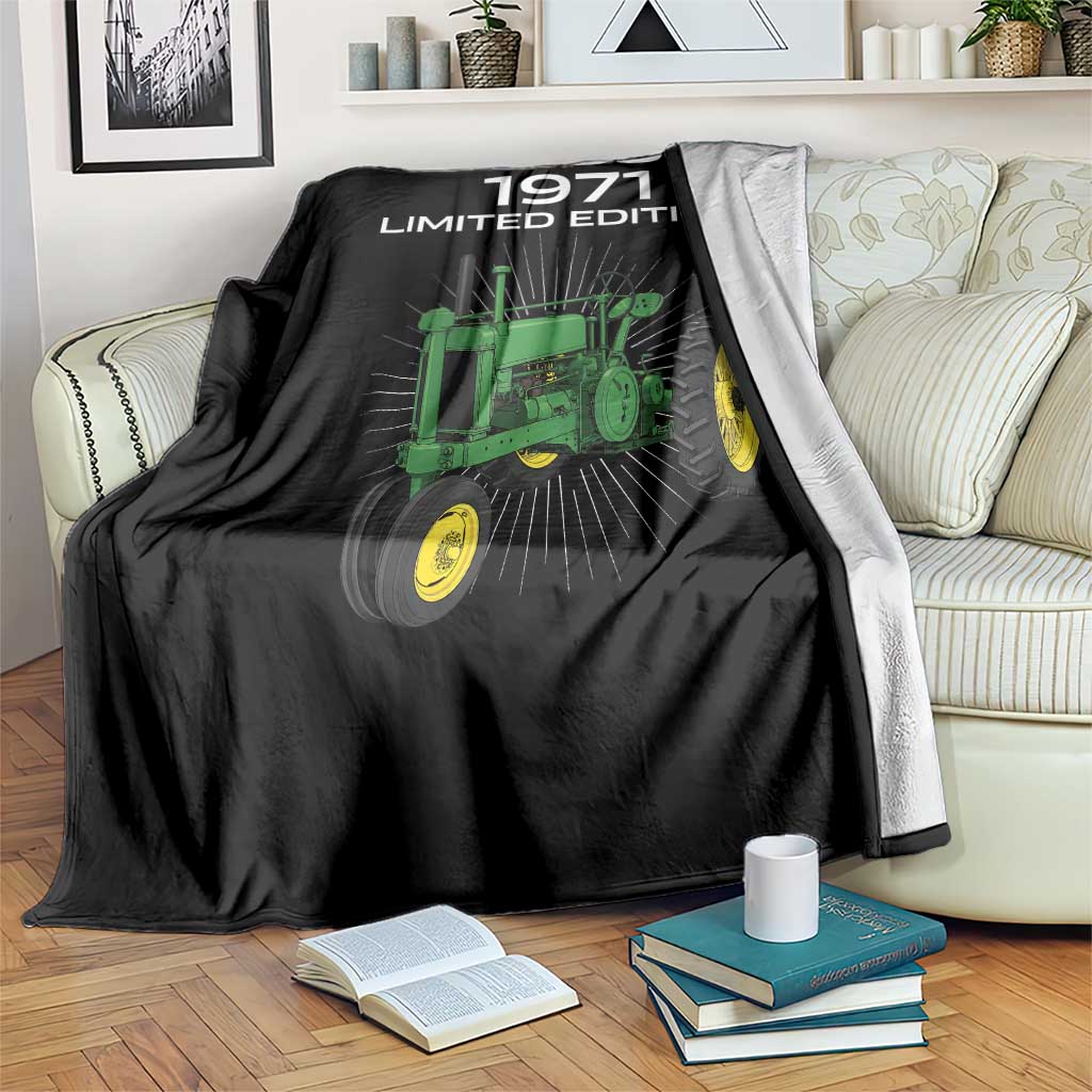 55th Birthday 1971 Limited Edition Classic Farm Tractor Throw Blanket