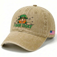 I Saw That Washed Cotton Baseball Cap Funny Leprechaun St Patricks Day Meme