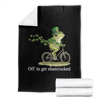 Funny Frog St Patricks Day Meme Throw Blanket Off To Get Shamrocked