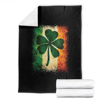 Retro Ireland Shamrock Irish Flag St Patricks Day Throw Blanket