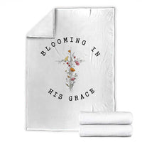 Blooming in His Grace Throw Blanket Boho Wildflower Christian Faith