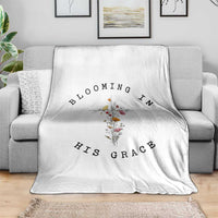 Blooming in His Grace Throw Blanket Boho Wildflower Christian Faith