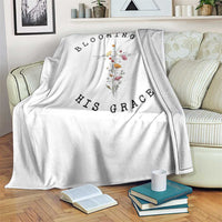 Blooming in His Grace Throw Blanket Boho Wildflower Christian Faith