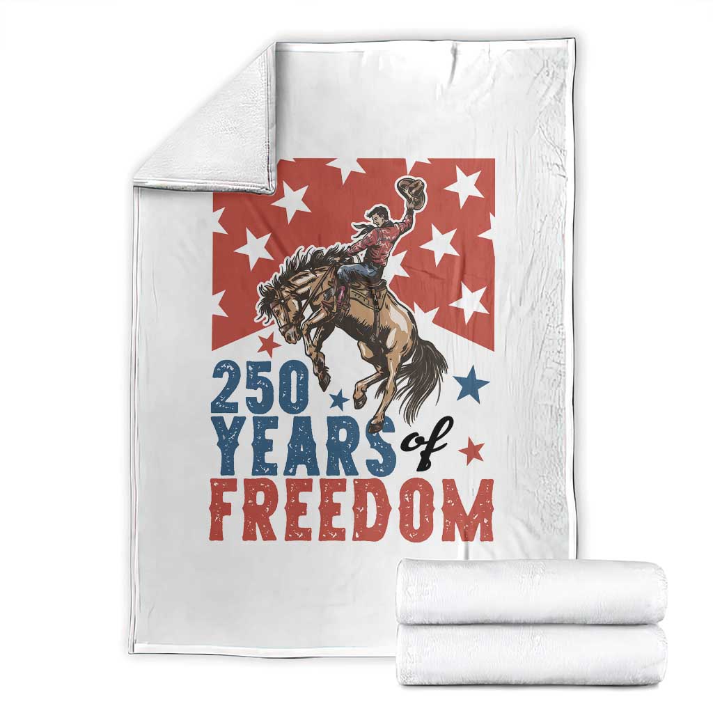 American Rodeo 250th Anniversary Throw Blanket Western Cowboy Patriotic Fourth of July