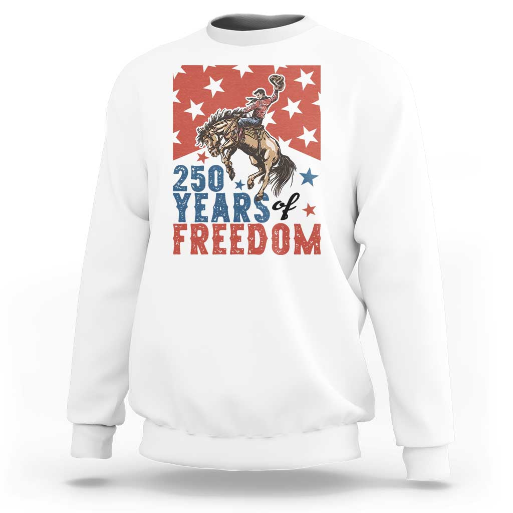 American Rodeo 250th Anniversary Sweatshirt Western Cowboy Patriotic Fourth of July