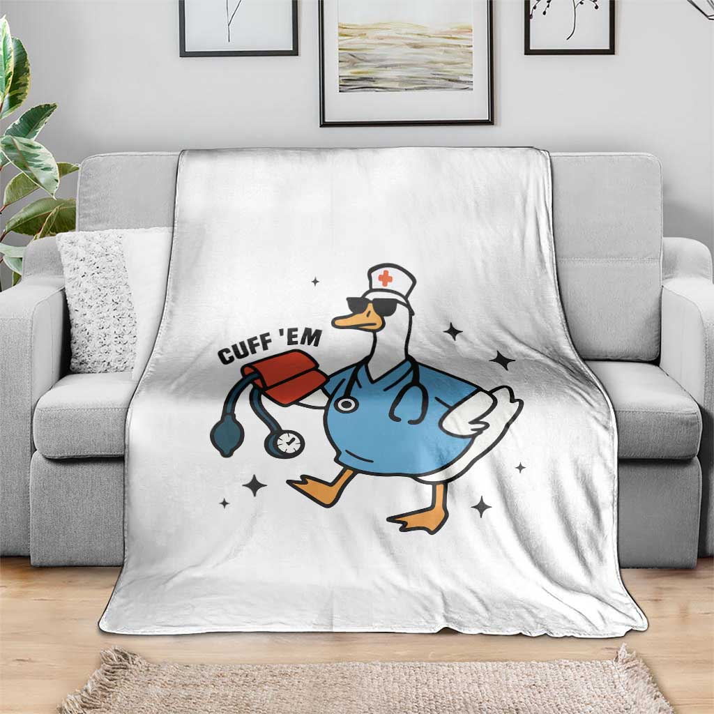 Funny Silly Goose ER Nurse Throw Blanket Cuff 'Em - Wonder Print Shop