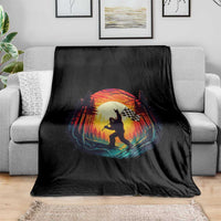Bigfoot Racing Throw Blanket Sasquatch Checkered Flag - Wonder Print Shop