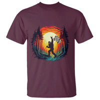 Bigfoot Racing T Shirt Sasquatch Checkered Flag - Wonder Print Shop