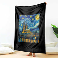Cologne Cathedral Silhouette Köln German Starry Night Style Throw Blanket