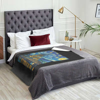 Cologne Cathedral Silhouette Köln German Starry Night Style Throw Blanket