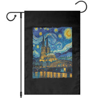 Cologne Cathedral Silhouette Köln German Starry Night Style Garden Flag