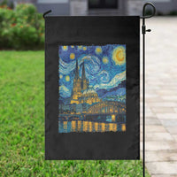 Cologne Cathedral Silhouette Köln German Starry Night Style Garden Flag