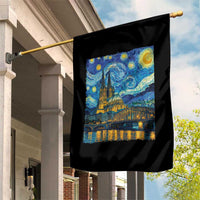 Cologne Cathedral Silhouette Köln German Starry Night Style Garden Flag