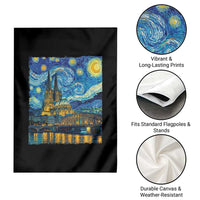 Cologne Cathedral Silhouette Köln German Starry Night Style Garden Flag