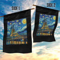 Cologne Cathedral Silhouette Köln German Starry Night Style Garden Flag