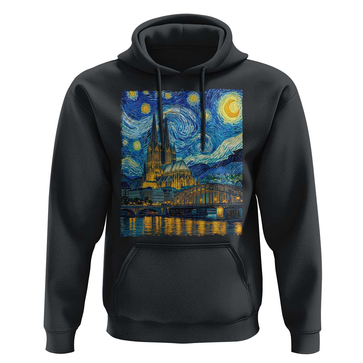 Cologne Cathedral Silhouette Köln German Starry Night Style Hoodie