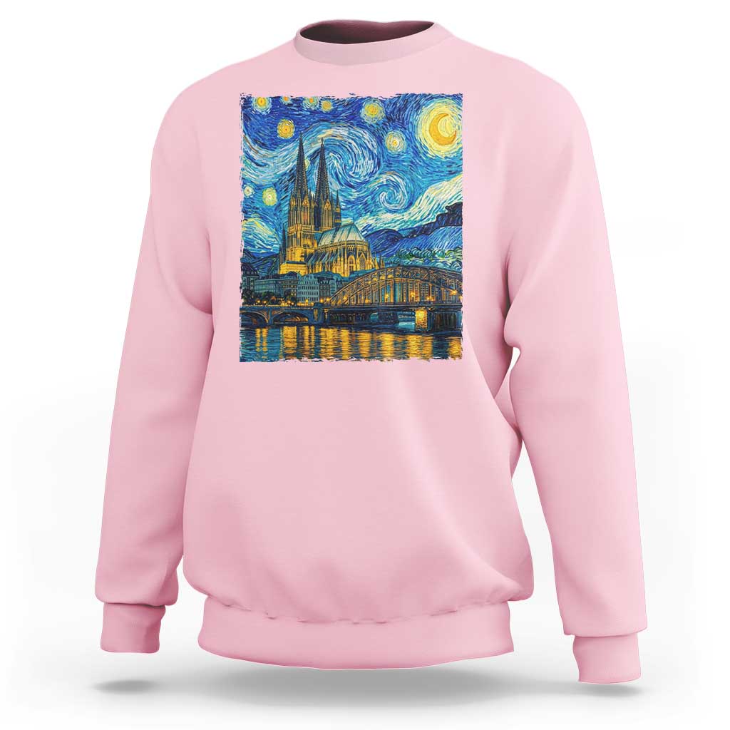 Cologne Cathedral Silhouette Köln German Starry Night Style Sweatshirt