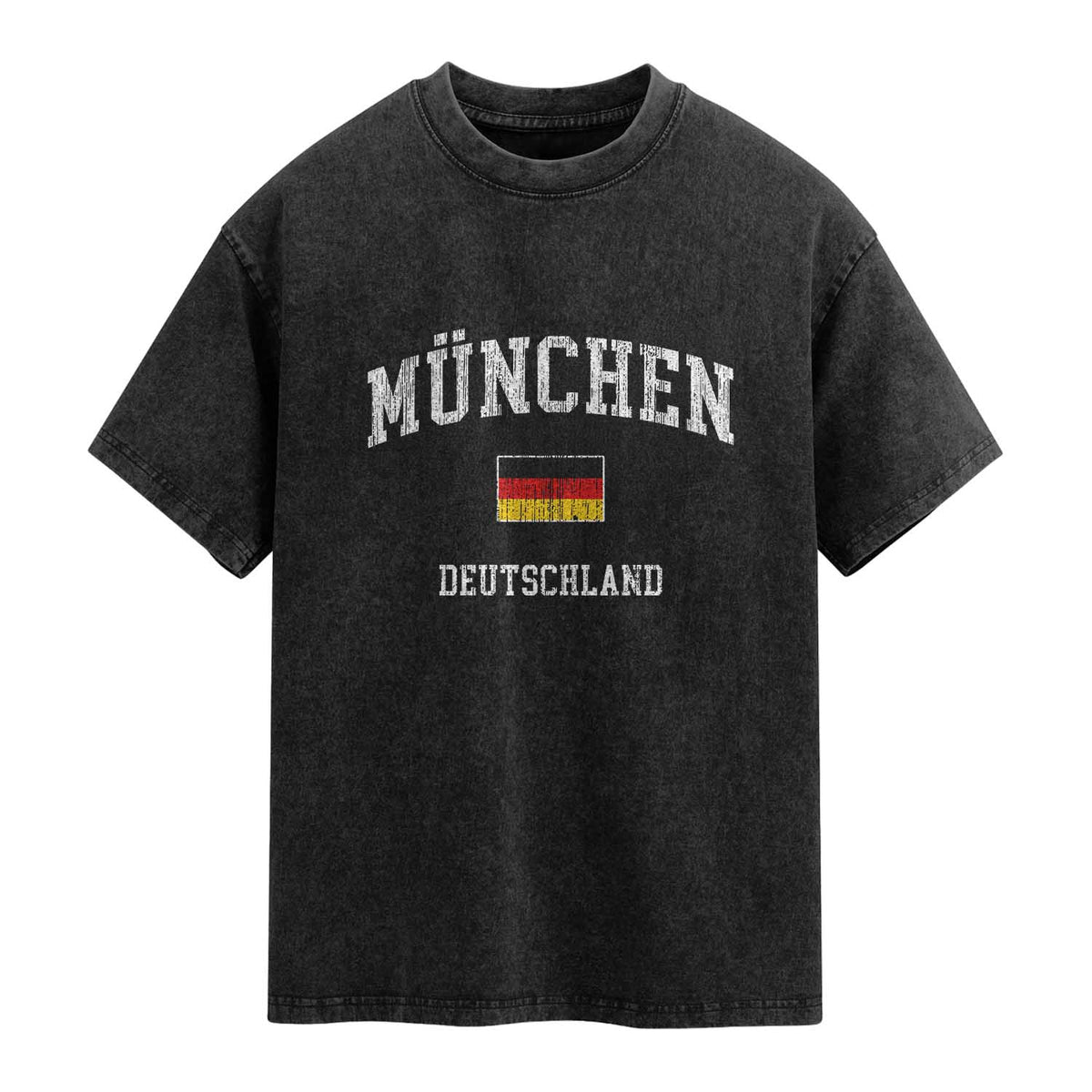 Munich München Germany German Flag Deutschland Washed Cotton T-Shirt