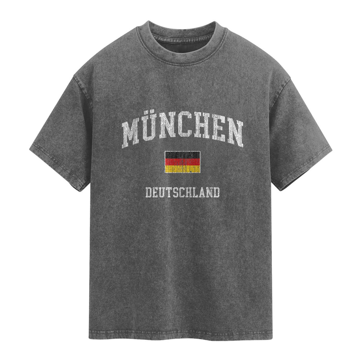 Munich München Germany German Flag Deutschland Washed Cotton T-Shirt