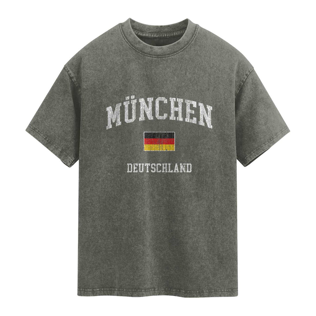Munich München Germany German Flag Deutschland Washed Cotton T-Shirt