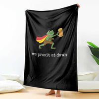 We Prosit At Dawn Throw Blanket Funny Oktoberfest Frog
