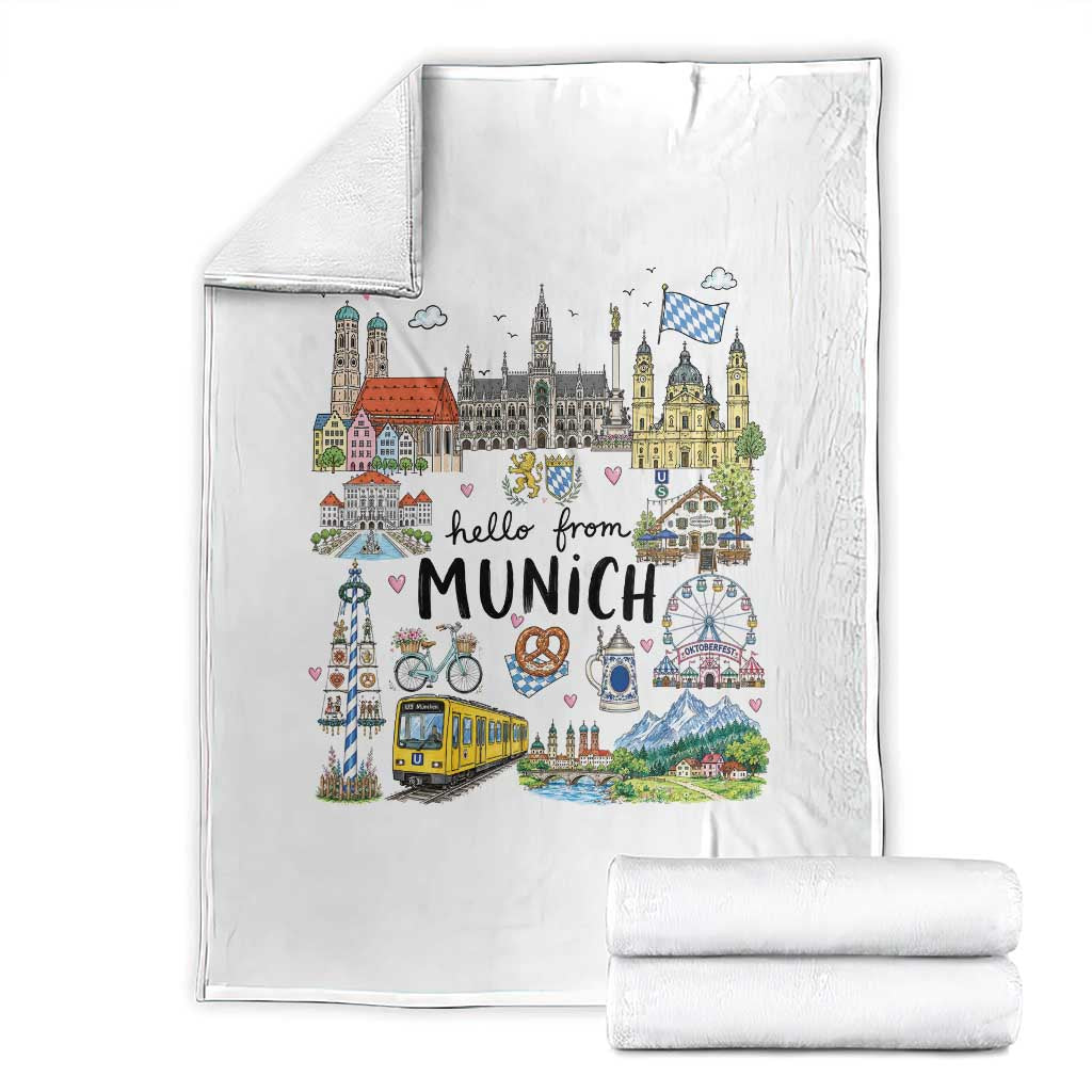 Munich Germany Travel Bavarian Oktoberfest Pretzel Beer Festival Throw Blanket