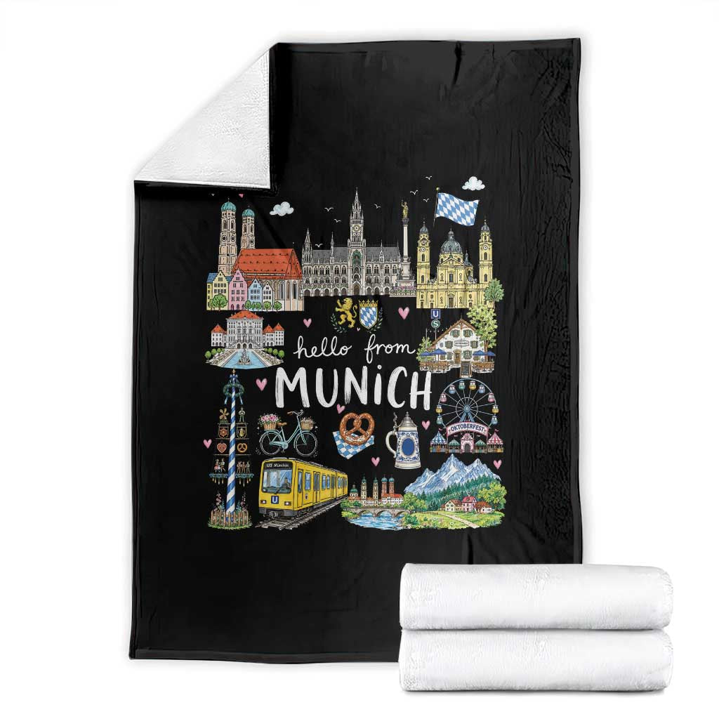 Munich Germany Bavarian Oktoberfest Travel Pretzel Beer Festival Throw Blanket