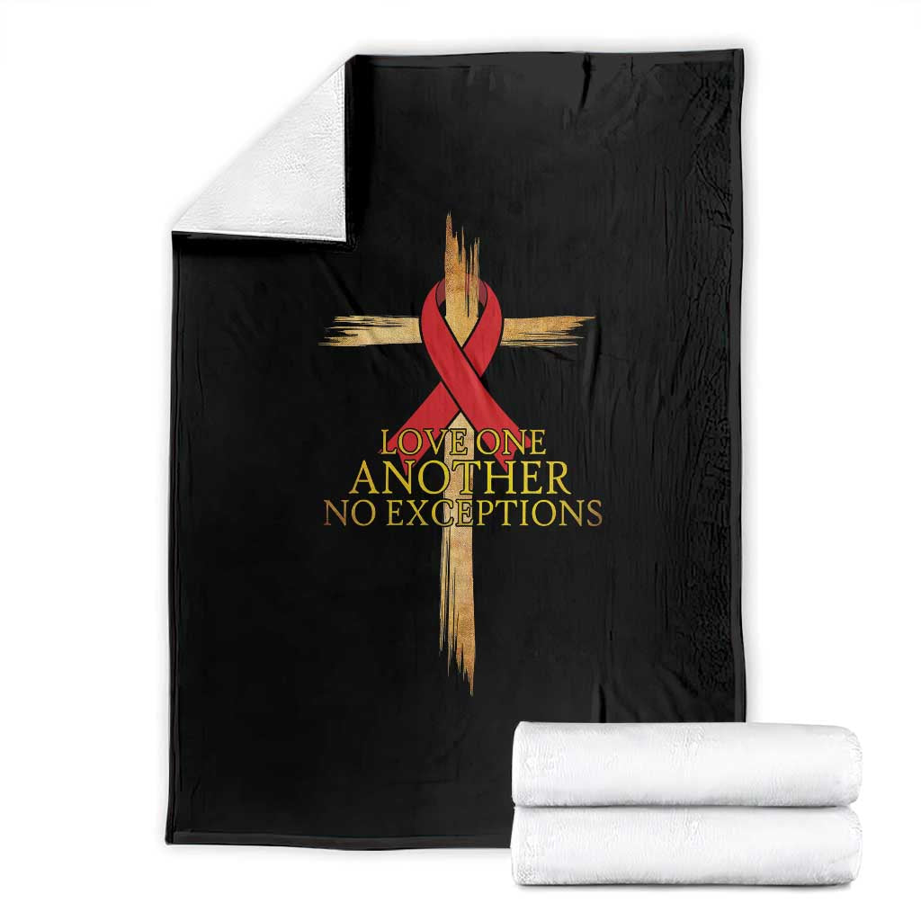 Red Ribbon Christian Throw Blanket Cross Bible Verse - Wonder Print Shop