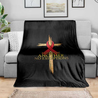 Red Ribbon Christian Throw Blanket Cross Bible Verse - Wonder Print Shop