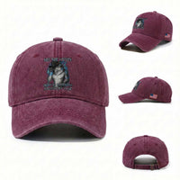 Not Now Kitten Daddy Increasing Shareholder Value Washed Cotton Baseball Cap Funny Werewolf Meme Sarcastic