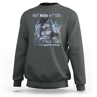 Not Now Kitten Daddy Increasing Shareholder Value Sweatshirt Funny Wolf Meme