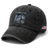 Not Now Kitten Daddy Increasing Shareholder Value Washed Cotton Baseball Cap Funny Wolf Meme
