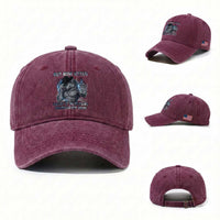 Not Now Kitten Daddy Increasing Shareholder Value Washed Cotton Baseball Cap Funny Wolf Meme