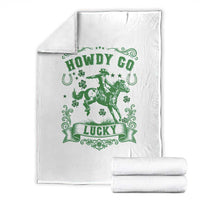 Cowboy St Patrick's Day Throw Blanket Howdy Go Lucky