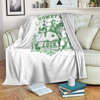 Cowboy St Patrick's Day Throw Blanket Howdy Go Lucky