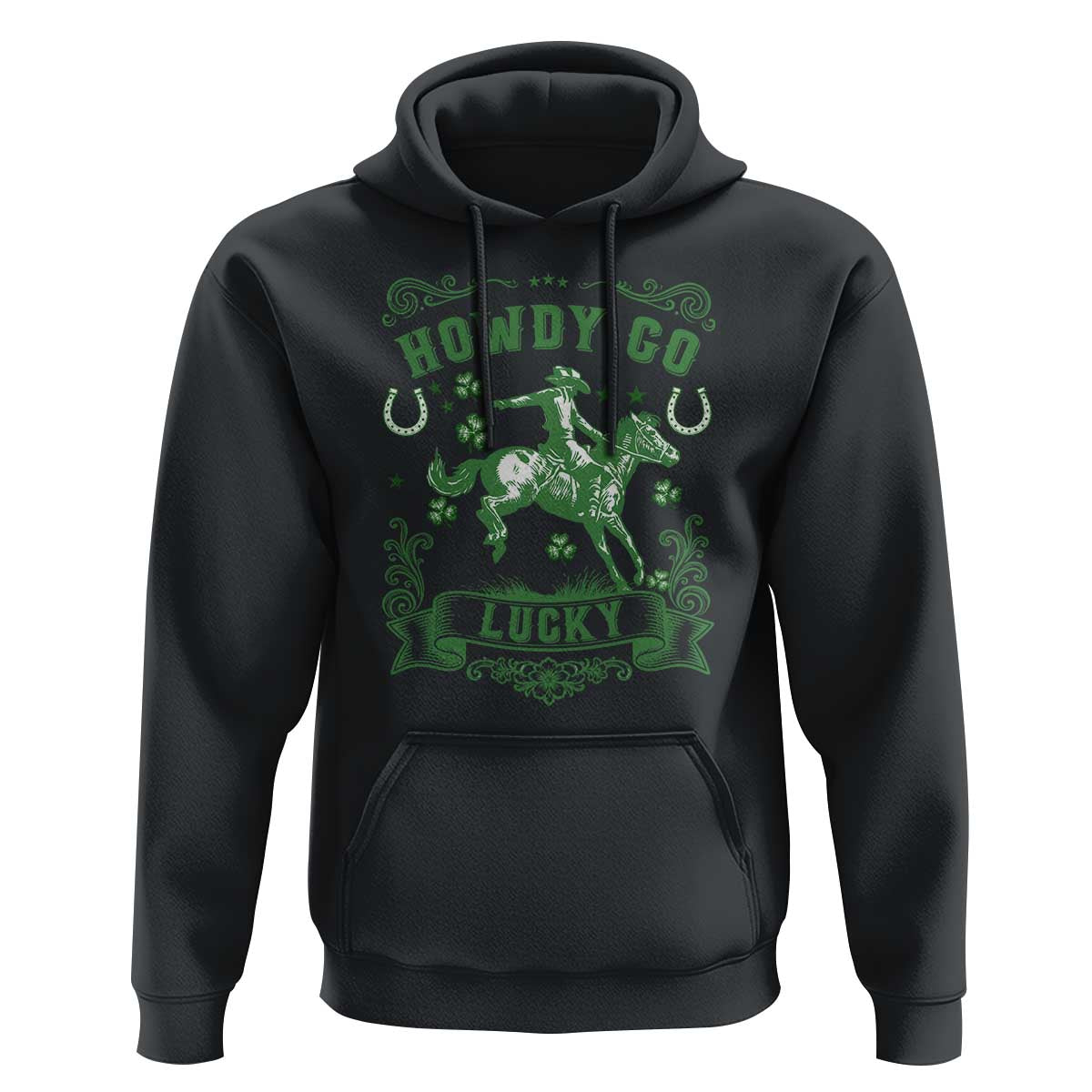 Cowboy St Patrick's Day Hoodie Howdy Go Lucky