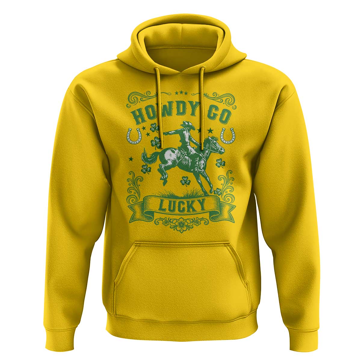Cowboy St Patrick's Day Hoodie Howdy Go Lucky