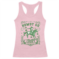 Cowboy St Patrick's Day Racerback Tank Top Howdy Go Lucky