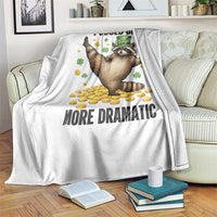 Funny Raccoon St Patrick's Day Throw Blanket I Could Be More Dramatic