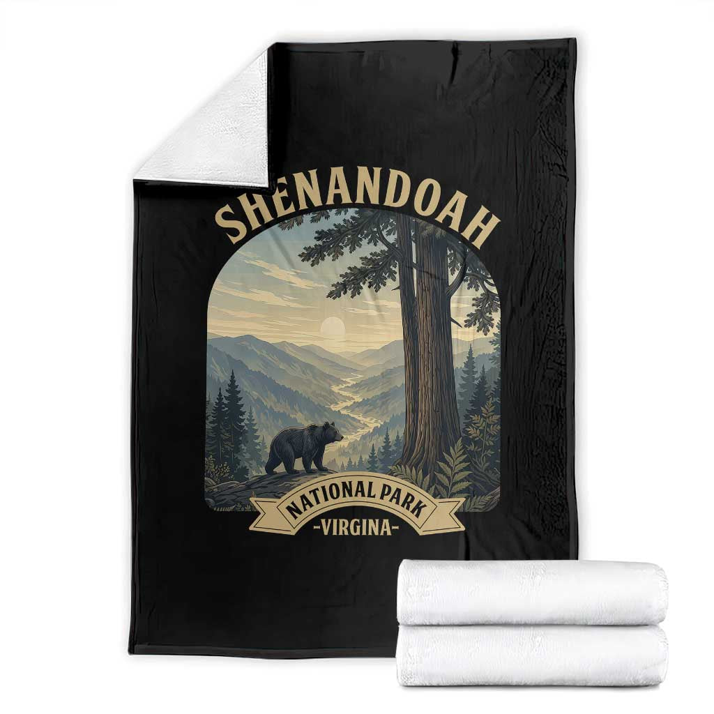Shenandoah National Park Throw Blanket Vintage Virginia Nature Mountain Bear
