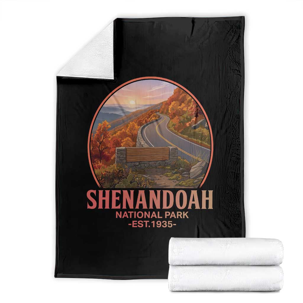 Shenandoah National Park Throw Blanket Vintage Virginia Mountain Landscape