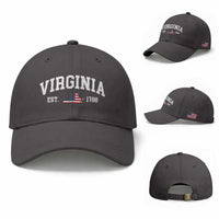 Virginia American Flag Map Baseball Cap State Travel Souvenir