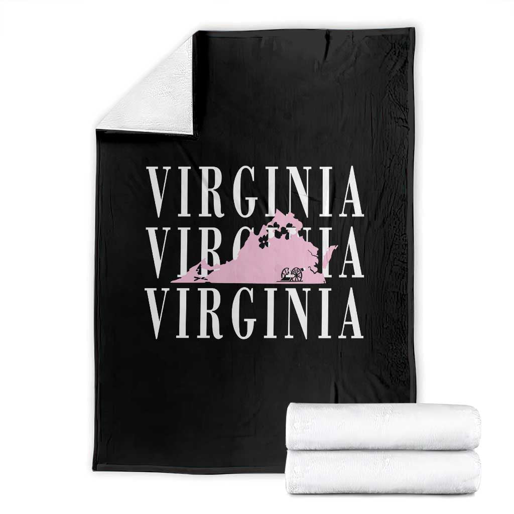 Virginia State Map Throw Blanket East Coast State Pride Travel Gift
