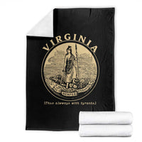 Vintage Virginia Motto Sic Semper Tyrannis Throw Blanket