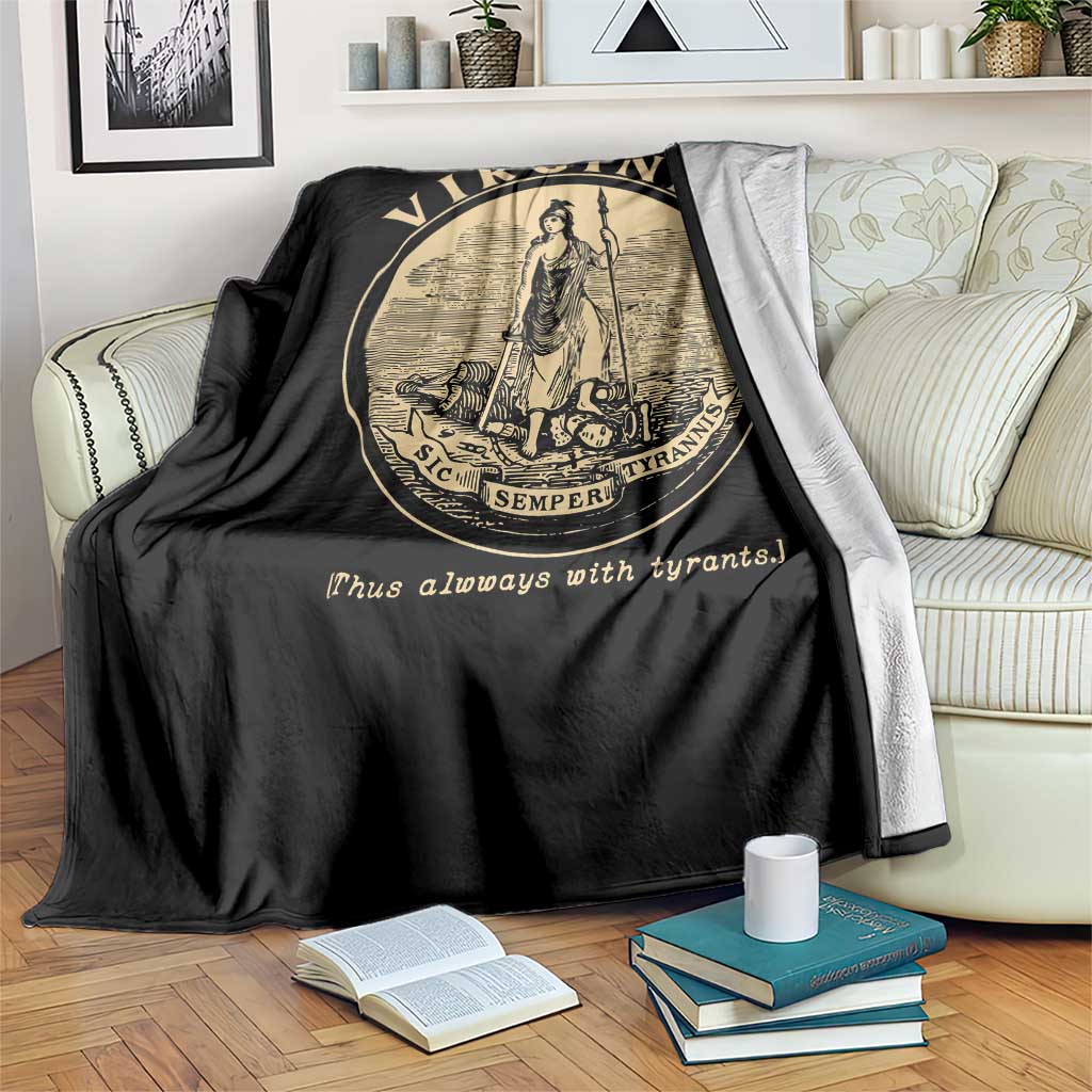 Vintage Virginia Motto Sic Semper Tyrannis Throw Blanket